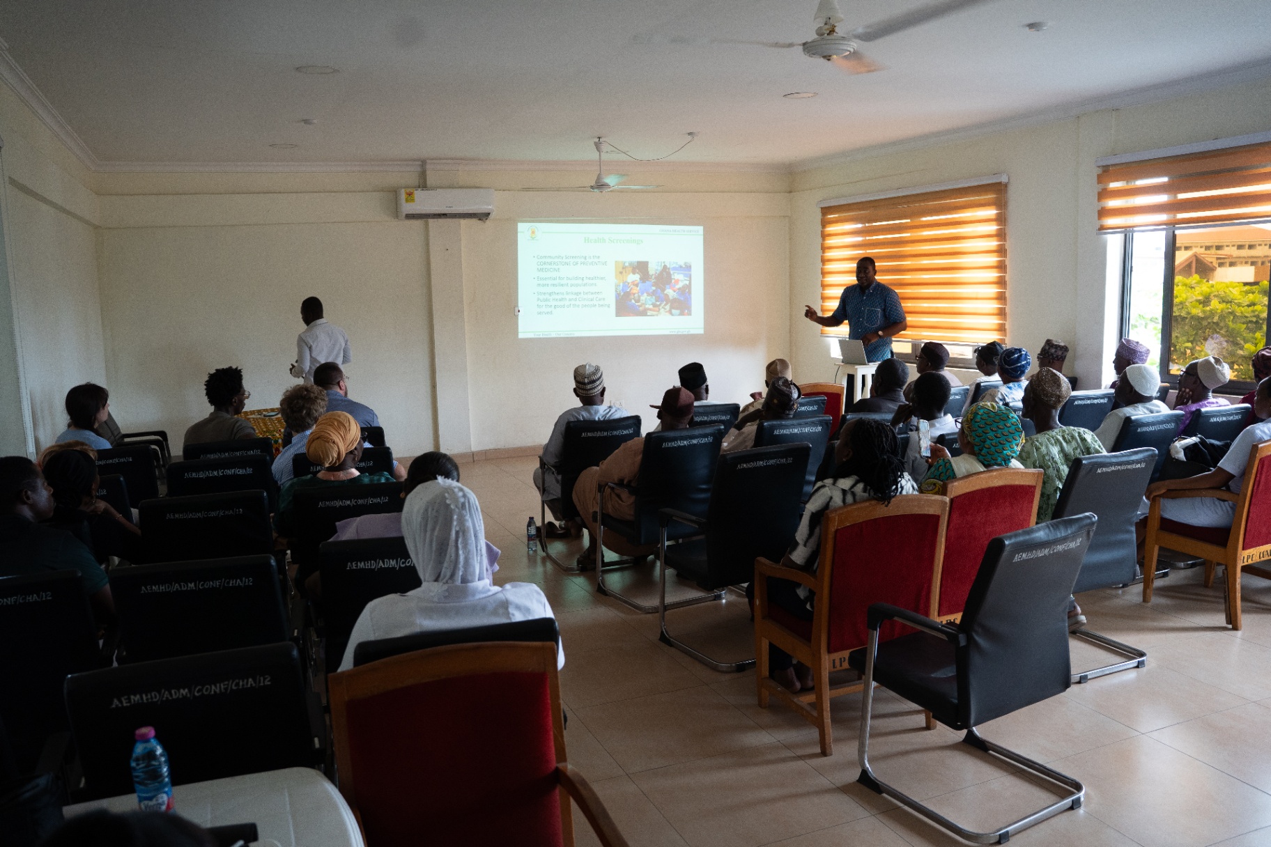 Health screening presentation with Ghana Health Service