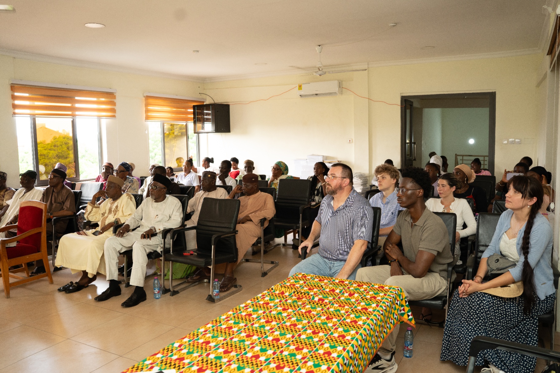 Community members gathered for the eye health outreach